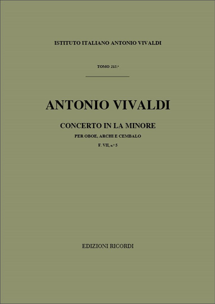 Concerti Per Ob., Archi E B.C.: In La Min. Rv 461